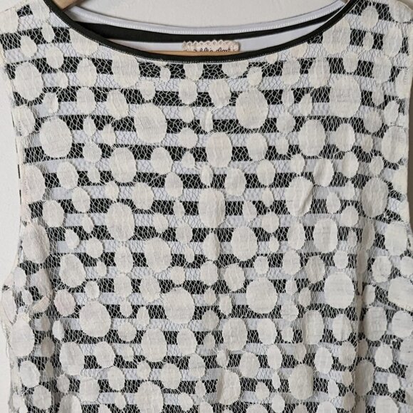 Unconventional Lace Overlay Lili's Closet Tangled Layer Dot Stripe Top Tank - Picture 7 of 7